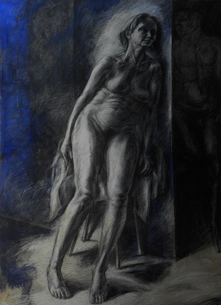 Dessin de nu 35 ,Nu féminin , Portrait nu , Draw nude , female nude, femme nue , dessins de nus Peinture / Par Christophe GABRIEL