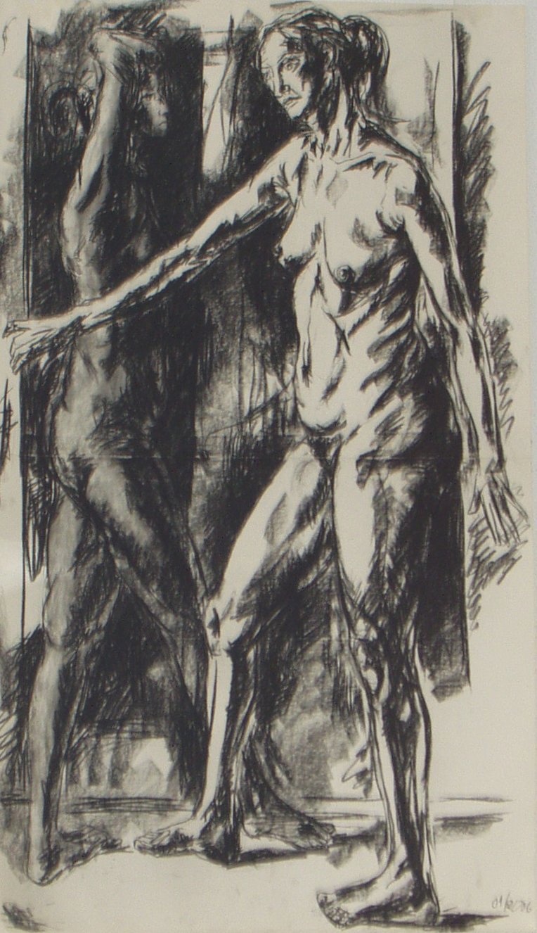 Dessin de nu 075 , Modele vivant , Nu f&eacute;minin , Portrait nu , Draw nude ,female nude, nu f&eacute;minin ,femme nue , Par Christophe GABRIEL